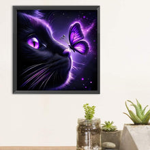 Load image into Gallery viewer, Butterfly Cat-Full Round Diamond Painting-30x30cm