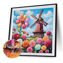 Load image into Gallery viewer, Windmill Flowers-Full Round Diamond Painting-30x30cm