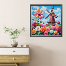 Load image into Gallery viewer, Windmill Flowers-Full Round Diamond Painting-30x30cm