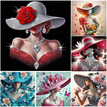 Load image into Gallery viewer, Lady-Full Round Diamond Painting-40x40cm