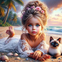 Load image into Gallery viewer, Life of Pets Girl-Full Round Diamond Painting-30x30cm