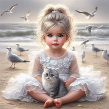 Load image into Gallery viewer, Life of Pets Girl-Full Round Diamond Painting-30x30cm