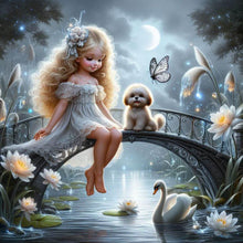 Load image into Gallery viewer, Life of Pets Girl-Full Round Diamond Painting-30x30cm