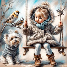 Load image into Gallery viewer, Life of Pets Girl-Full Round Diamond Painting-30x30cm