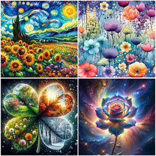Load image into Gallery viewer, Flower-Full Round Diamond Painting-40x40cm