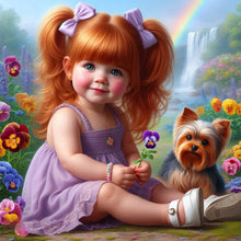 Load image into Gallery viewer, Life of Pets Girl-Full Round Diamond Painting-40x40cm