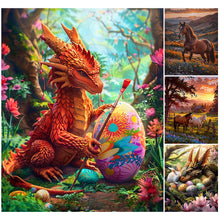 Load image into Gallery viewer, Horse Dragon-Full Round Diamond Painting-40x50cm