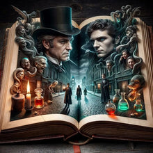 Load image into Gallery viewer, Book Horror Atmosphere-Full Round Diamond Painting-50x50cm