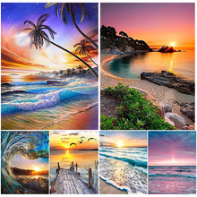 Load image into Gallery viewer, Seaside-Full Round Diamond Painting-30x40cm