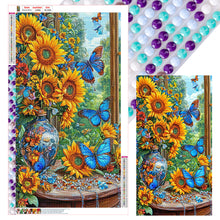 Load image into Gallery viewer, Sunflower Butterfly-Full Round Diamond Painting-40x70cm-Large Size
