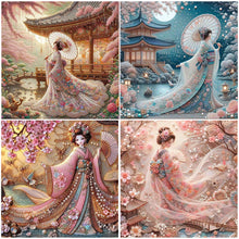 Load image into Gallery viewer, Japanese Geisha Beauty-Full Round Diamond Painting-40x40cm