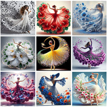 Load image into Gallery viewer, Beautiful Skirt Girl-Full Round Diamond Painting-40x40cm