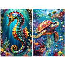 Load image into Gallery viewer, Colorful Seahorse-Full Round Diamond Painting-30x40cm