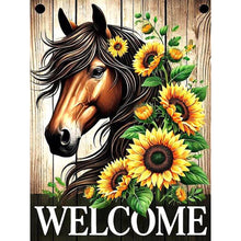 Load image into Gallery viewer, Sunflower Horse-Full Round Diamond Painting-30x40cm