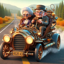 Load image into Gallery viewer, Grandpa and grandma traveling-Full Round Diamond Painting-40x40cm