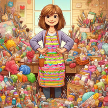 Load image into Gallery viewer, Artist Girl-Full Round Diamond Painting-40x40cm