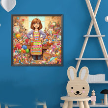 Load image into Gallery viewer, Artist Girl-Full Round Diamond Painting-40x40cm