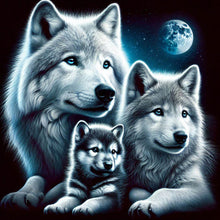 Load image into Gallery viewer, Wolves Under The Moon-Full Round Diamond Painting-40x40cm