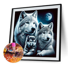 Load image into Gallery viewer, Wolves Under The Moon-Full Round Diamond Painting-40x40cm