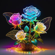 Load image into Gallery viewer, Luminous Rose-Full Round Diamond Painting-30x30cm