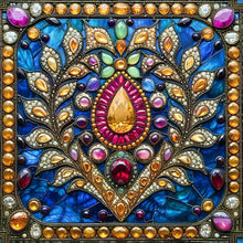 Load image into Gallery viewer, Glass Style Flowers-Full Round Diamond Painting-40x40cm