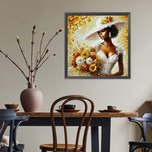 Load image into Gallery viewer, Lady-Full Round Diamond Painting-40x40cm