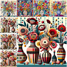 Load image into Gallery viewer, Abstract Flowers-Full Round Diamond Painting-30x30cm