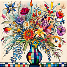 Load image into Gallery viewer, Abstract Flowers-Full Round Diamond Painting-30x30cm