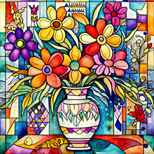 Load image into Gallery viewer, Abstract Flowers-Full Round Diamond Painting-30x30cm