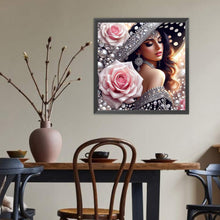 Load image into Gallery viewer, Lady-Full Round Diamond Painting-40x40cm