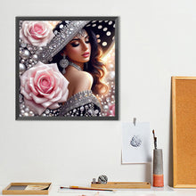 Load image into Gallery viewer, Lady-Full Round Diamond Painting-40x40cm