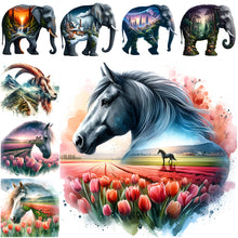 Load image into Gallery viewer, Horse Silhouettes-Full Round Diamond Painting-30x30cm