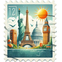 Load image into Gallery viewer, Famous Buildings With Stamp Sense-Full Round Diamond Painting-30x30cm