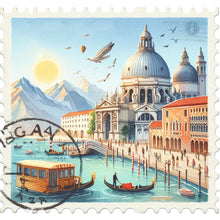 Load image into Gallery viewer, Famous Buildings With Stamp Sense-Full Round Diamond Painting-30x30cm