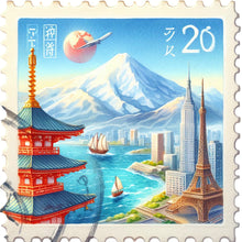 Load image into Gallery viewer, Famous Buildings With Stamp Sense-Full Round Diamond Painting-30x30cm