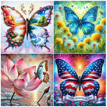 Load image into Gallery viewer, Butterfly-Full Round Diamond Painting-30x30cm