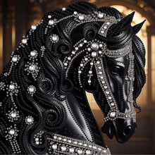 Load image into Gallery viewer, Gorgeous Black Horse-Partial Special Diamond Painting-30x30cm