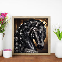 Load image into Gallery viewer, Gorgeous Black Horse-Partial Special Diamond Painting-30x30cm