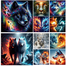 Load image into Gallery viewer, Wolf-Full Round Diamond Painting-40x40cm
