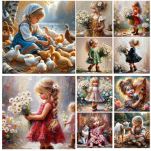 Load image into Gallery viewer, Girl-Full Round Diamond Painting-40x40cm