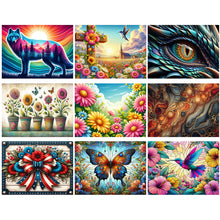 Load image into Gallery viewer, Flower Hummingbird-Full Round Diamond Painting-40x30cm