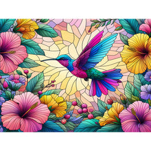 Load image into Gallery viewer, Flower Hummingbird-Full Round Diamond Painting-40x30cm