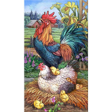 Load image into Gallery viewer, Cockerel-Full Round Diamond Painting-40x70cm-Large Size