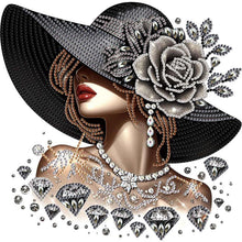 Load image into Gallery viewer, Elegant Hat Woman-Partial Special Diamond Painting-30x30cm