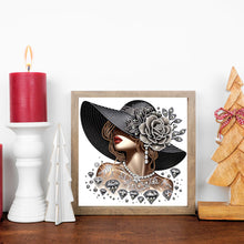 Load image into Gallery viewer, Elegant Hat Woman-Partial Special Diamond Painting-30x30cm