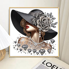 Load image into Gallery viewer, Elegant Hat Woman-Partial Special Diamond Painting-30x30cm