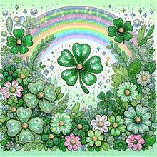 Load image into Gallery viewer, Blooming Lucky Clover-Partial Special Diamond Painting-30x30cm