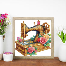 Load image into Gallery viewer, Sewing Machine and Rose-Partial Special Diamond Painting-30x30cm