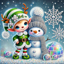 Load image into Gallery viewer, Snow Scene Snowman-Partial Special Diamond Painting-30x30cm