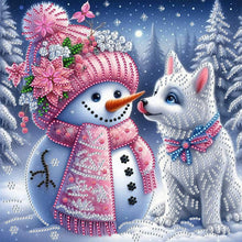 Load image into Gallery viewer, Snow Scene Snowman-Partial Special Diamond Painting-30x30cm